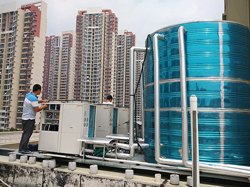 镇江汉庭10P空气能热泵热水工程